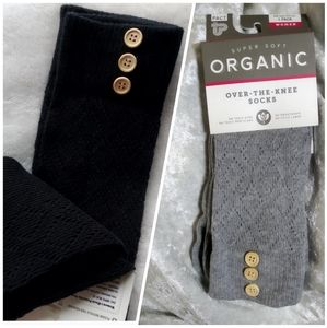 2-pairs Pact Organic over the knee socks